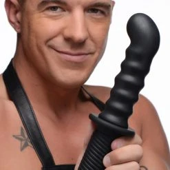 Ass Thumpers The Skew 10X Silicone Vibrator With Handle Penis Pleasure