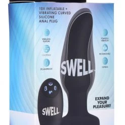 Swell Worlds First Remote Control Inflatable 10X Vibrating Curved Silicone Anal Plug