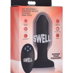 Swell Worlds First Remote Control Inflatable 10X Vibrating Missile Silicone Anal Plug