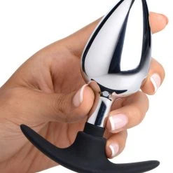 Master Series Dark Invader Metal And Silicone Anal Plug - Small
