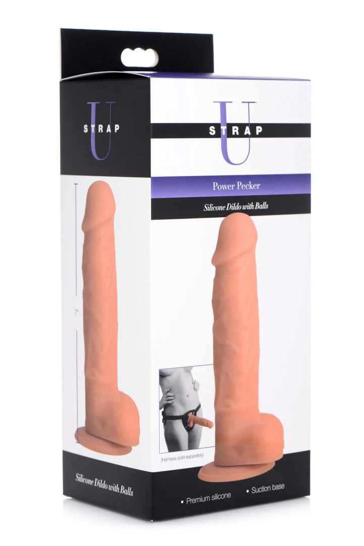 Strap U Power Pecker 7 Inch Silicone Dildo With Balls - Dildos & Strap-Ons 12 Strap U Power Pecker 7 Inch Silicone Dildo With Balls - Dildos & Strap-Ons