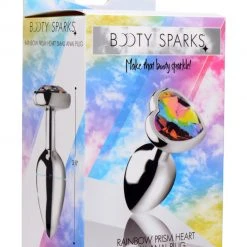 Booty Sparks Rainbow Prism Heart Anal Plug - Large