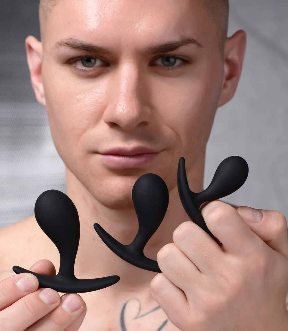 Master Series Dark Droplets 3 Piece Curved Silicone Anal Trainer Set 2 Master Series Dark Droplets 3 Piece Curved Silicone Anal Trainer Set