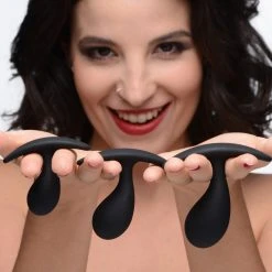 Master Series Dark Droplets 3 Piece Curved Silicone Anal Trainer Set