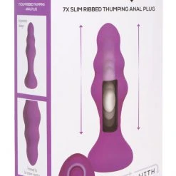 Thump It 7X Slim Ribbed Thumping Silicone Anal Plug