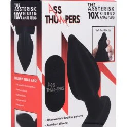 Ass Thumpers The Assterisk 10X Ribbed Silicone Remote Control Vibrating Butt Plug Anal