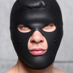 Master Series BDSM Scorpion Hood With Removable Blindfold And Face Mask