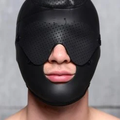 Master Series BDSM Scorpion Hood With Removable Blindfold And Face Mask