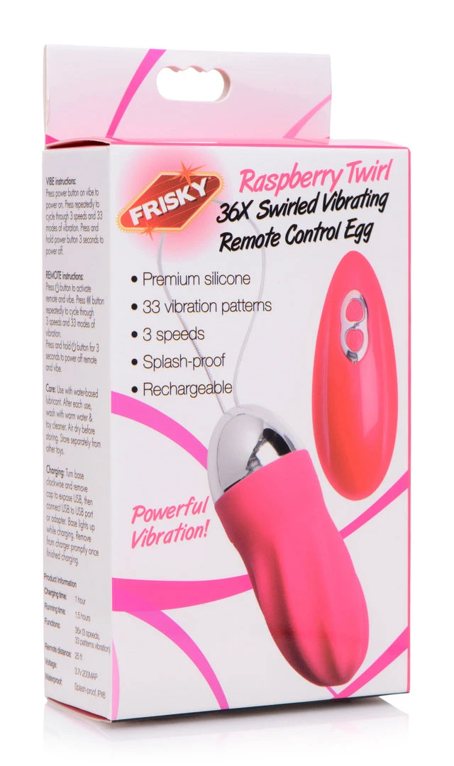 Frisky Vibrators 36X Swirled Vibrating Remote Control Egg 4 Frisky Vibrators 36X Swirled Vibrating Remote Control Egg