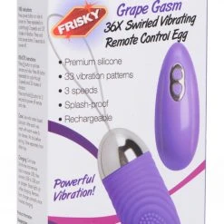 Frisky Vibrators Grape Gasm 36X Swirled Vibrating Remote Control Egg