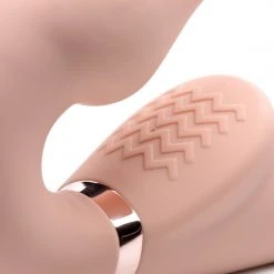 Strap U Ergo-Fit Twist Inflatable Vibrating Silicone Strapless Strap-on - Beige