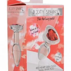 Booty Sparks Heart Gem Glass Anal Plug - Medium
