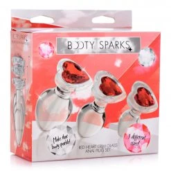 Booty Sparks Heart Gem Glass Anal Plug Set