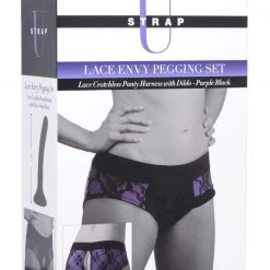 Strap U Lace Envy Pegging Set With Lace Crotchless Panty Harness And Dildo - L-XL 11 Strap U Lace Envy Pegging Set With Lace Crotchless Panty Harness And Dildo - L-XL