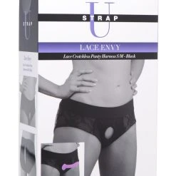 Strap U Lace Envy Crotchless Panty Harness - L-XL Dildos & Strap-Ons