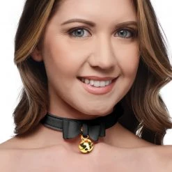 Master Series BDSM Golden Kitty Cat Bell Collar - /Gold