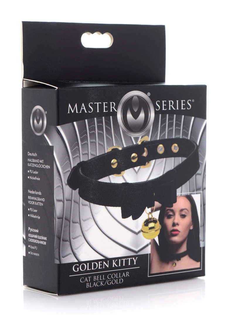 Master Series BDSM Golden Kitty Cat Bell Collar - /Gold 5 Master Series BDSM Golden Kitty Cat Bell Collar - /Gold