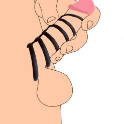 Strict BDSM 6 Ring Silicone Chastity Device