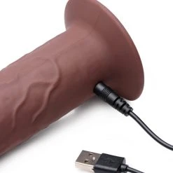 Thump It 7X Remote Control Vibrating And Thumping Dildo - Dark