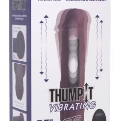 Thump It 7X Remote Control Vibrating And Thumping Dildo - Dark