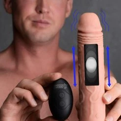 Thump It 7X Remote Control Vibrating And Thumping Dildo - Dark