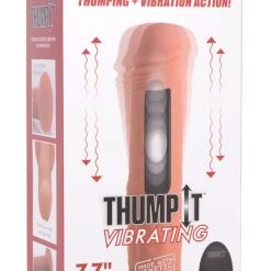 Thump It 7X Remote Control Vibrating And Thumping Dildo - Dark