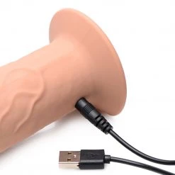 Thump It 7X Remote Control Vibrating And Thumping Dildo - Dark