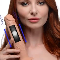 Thump It 7X Remote Control Vibrating And Thumping Dildo - Dark
