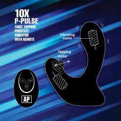 Alpha-Pro 10X P-Pulse Taint Tapping Silicone Prostate Stimulator With Remote Anal