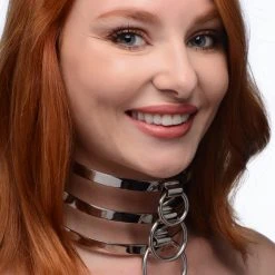 Master Series BDSM Trinity Stainless Steel Locking Collar