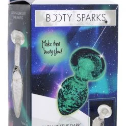 Booty Sparks Glow-In-The-Dark Glass Anal Plug - Large