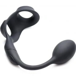 Alpha-Pro 10X P-Bomb Silicone Cock And Ball Ring With Vibrating Anal Plug