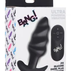 Bang Remote Control 21X Vibrating Silicone Swirl Butt Plug -