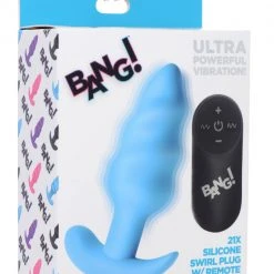Bang Remote Control 21X Vibrating Silicone Swirl Butt Plug -