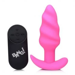 Bang Remote Control 21X Vibrating Silicone Swirl Butt Plug -