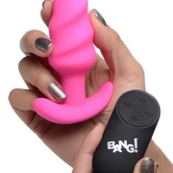Bang Remote Control 21X Vibrating Silicone Swirl Butt Plug -