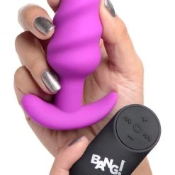 Bang Remote Control 21X Vibrating Silicone Swirl Butt Plug -