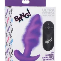 Bang Remote Control 21X Vibrating Silicone Swirl Butt Plug -