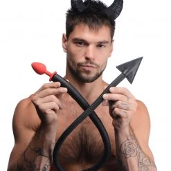 Tailz Devil Tail Anal Plug And Horns Set