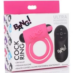 Bang Remote Control 28X Vibrating Cock Ring And Bullet -