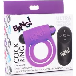 Bang Remote Control 28X Vibrating Cock Ring And Bullet -