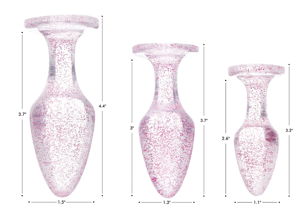 Booty Sparks Glitter Gem Anal Plug Set - 6 Booty Sparks Glitter Gem Anal Plug Set -