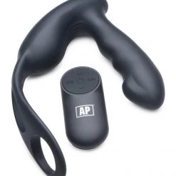 Alpha-Pro 7X P-Strap Milking And Vibrating Prostate Stimulator With Cock And Ball Harness