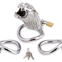Master Series BDSM Tiger King Locking Chastity Cage