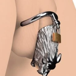 Master Series BDSM Tiger King Locking Chastity Cage