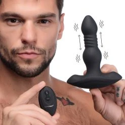 Thunderplugs Vibrating And Thrusting Remote Control Silicone Anal Plug