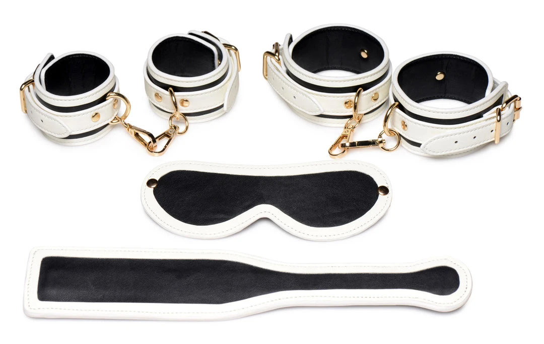 Master Series Kink In The Dark Glowing Cuffs Blindfold And Paddle Bondage Set 3 Master Series Kink In The Dark Glowing Cuffs Blindfold And Paddle Bondage Set
