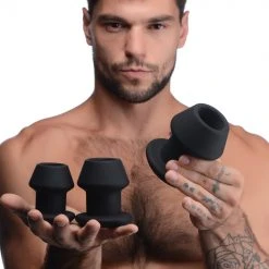 Master Series Gape-Grommets 3 Piece Hollow Silicone Anal Dilator Set