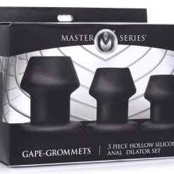 Master Series Gape-Grommets 3 Piece Hollow Silicone Anal Dilator Set