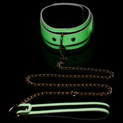 Master Series BDSM Kink In The Dark Glowing Collar With Leash
